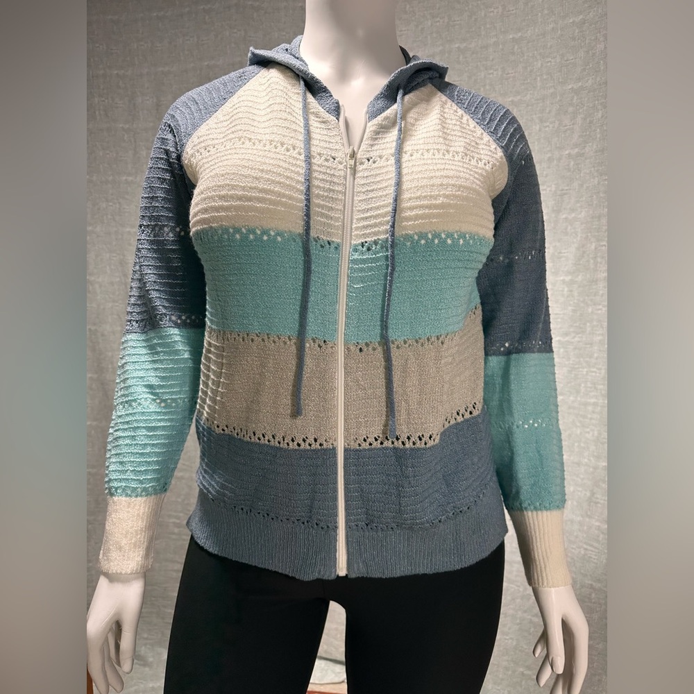Colorblock Knit Hoodie Sweater